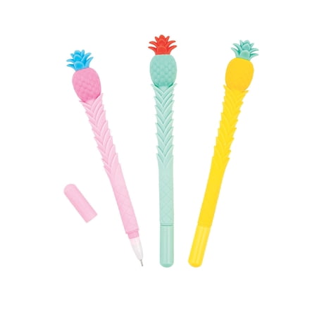 Assorted Pineapple Pens - Party Favors - 12 Pieces