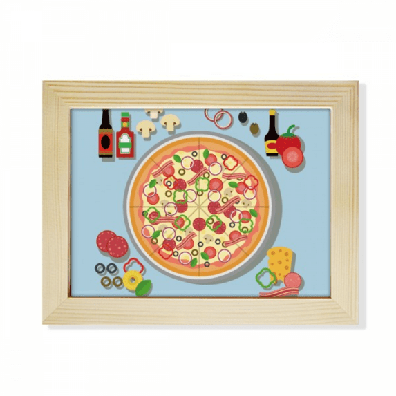 Assorted Pizza Italy Tomato Foods Desktop Photo Frame Picture Art Decoration Painting 6x8 inch