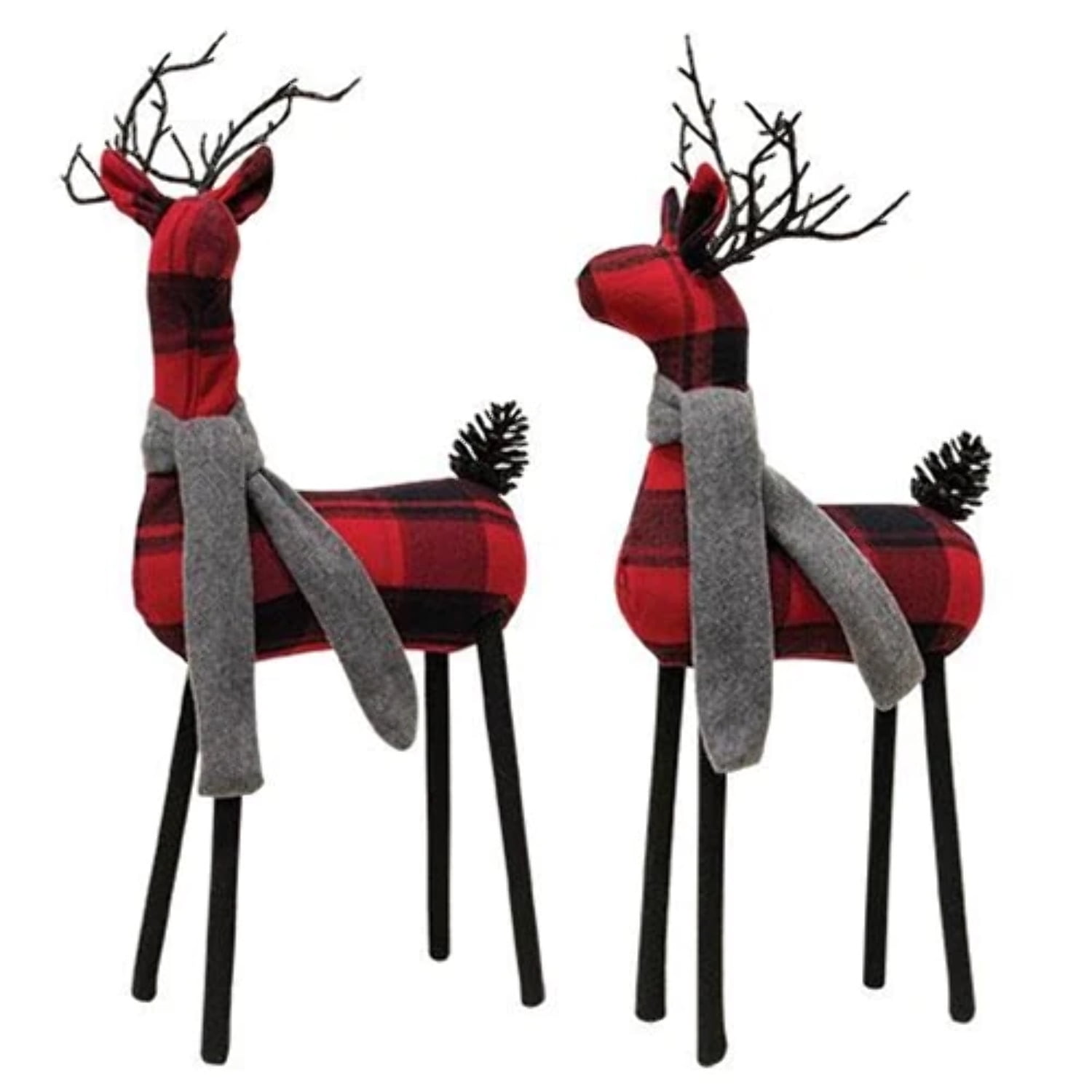 Assorted Plaid Standing Deer Figurines (Set of 2) - Walmart.com