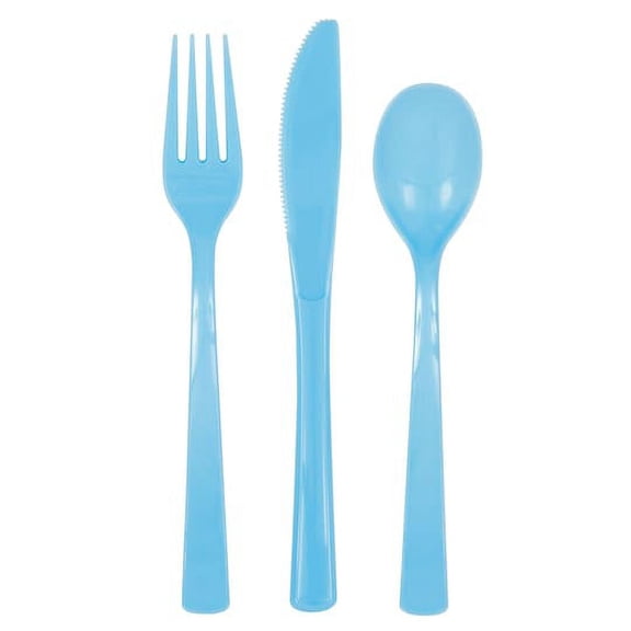 Assorted Plastic Cutlery Set for 6, Light Blue by Unique | Michaels (Pack of 2)