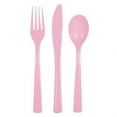 thumbnail image 1 of Assorted Plastic Cutlery Set for 6 Light Pink by Unique (Pack of 16), 1 of 1