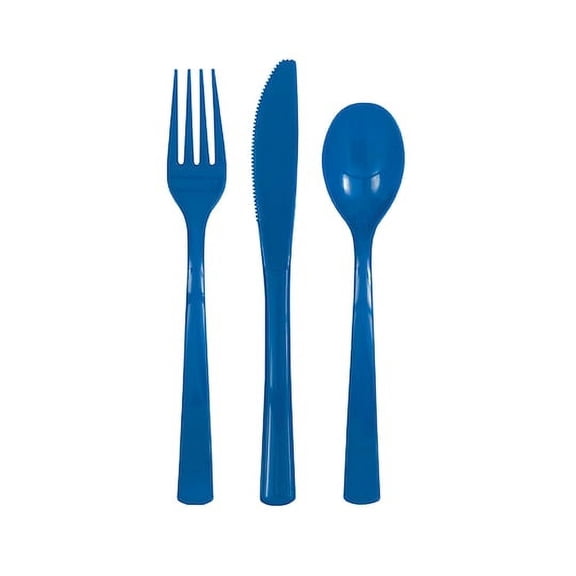 Assorted Plastic Cutlery Set for 6, Royal Blue by Unique | Michaels (Pack of 10)