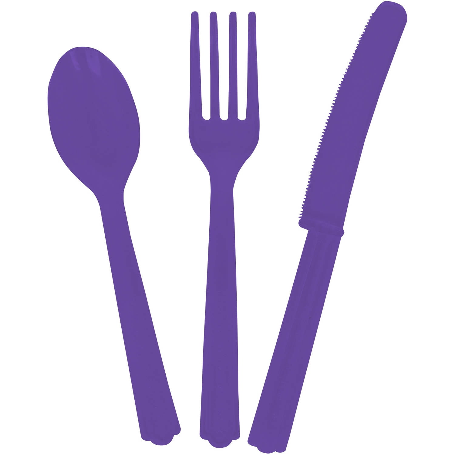 Amscan Purple Heavy-Duty Plastic Cutlery Set for 20 Guests, 80ct