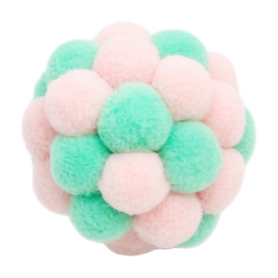 Assorted Plush Cat Toy Balls with Bells, Interactive Crinkle Sound Toys for Indoor Play, Self-Entertaining Pet Toys for Kittens(1.96in,Pink&Green)