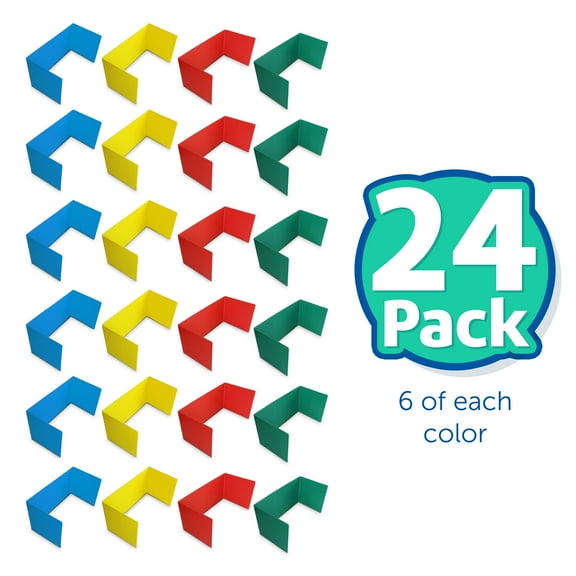 Assorted Premium Corrugated Plastic Study Carrels - Pack Of 24