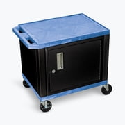 LUXOR WT26BUC2-B 26"H AV Cart - 2 Shelves Cab - Black Legs