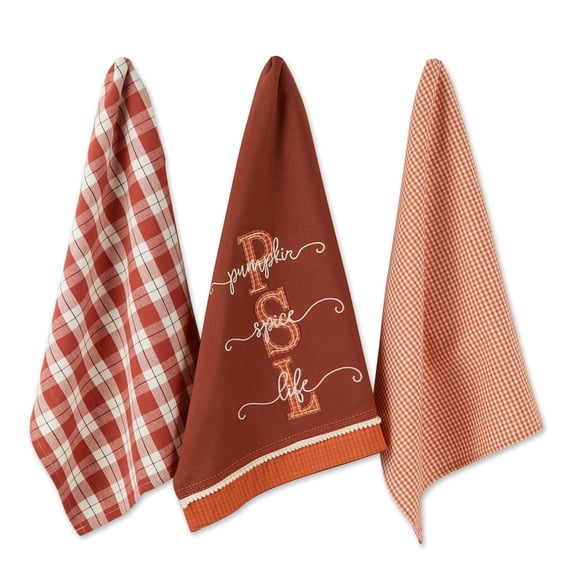 DII Assorted Pumpkin Spice Life Dishtowel (Set of 3)
