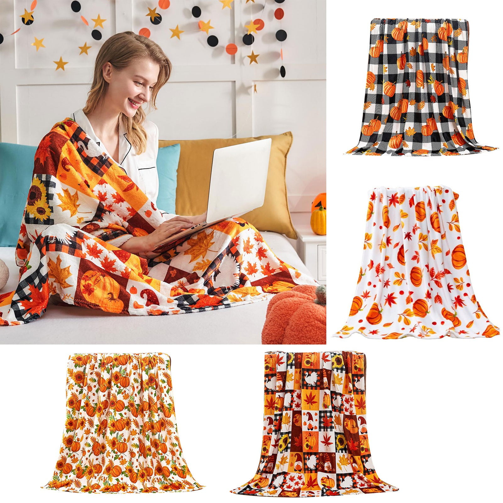 Assorted Pumpkins for Decorating Big Sale! Fall Pumpkin Blanket