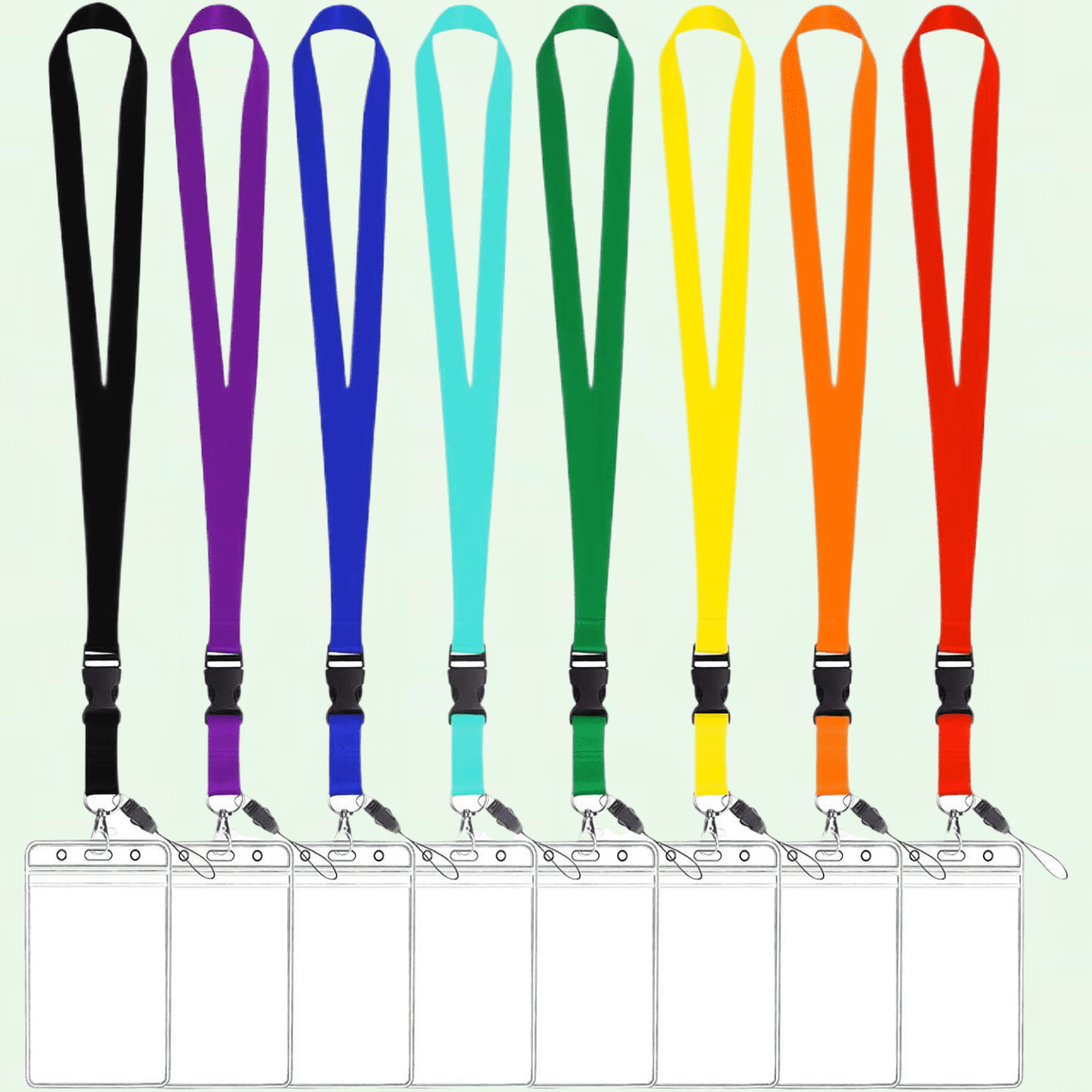 Assorted Rainbow Cruise Lanyards, 8 Pack Colorful Solid Color with ...