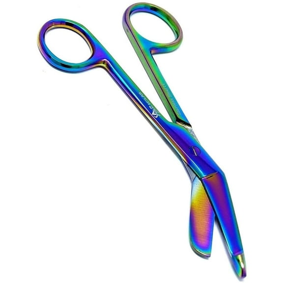 Assorted Rainbow Lister Bandage Scissors, 5.5", Stainless Steel