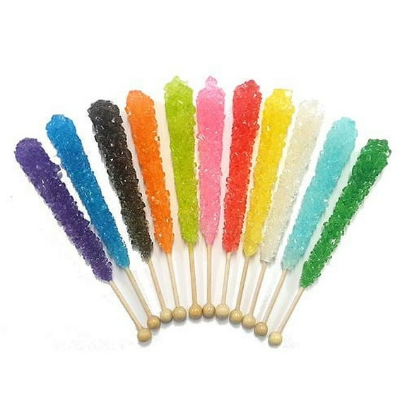 Assorted Rock Candy Crystal Sticks - Tub of 36