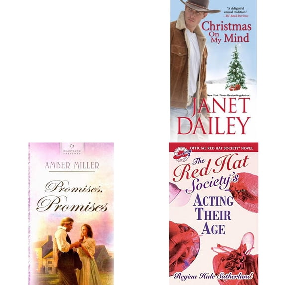 Assorted Romance Paperback Book Bundle (4 Pack): Blithe Spirit Second Chance at Love No 313 Paperback, Christmas on My Mind A Cowboy Christmas Mass Market Paperback, Promises, Promises Libertys Promis