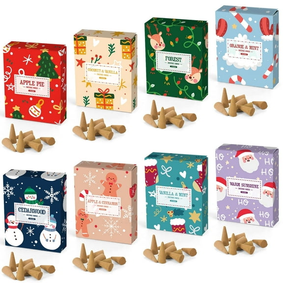 Christmas Scented Incense Cones, Assorted Incense with Holder, 120 Cones Festive Fragrances for Relaxation