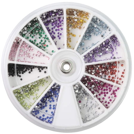 Assorted Shape & Color Crystal Rhinestone Gems for Acrylic and Gel Nail Art Manicures or DIY at Home Crafting (Small Assorted Colors)