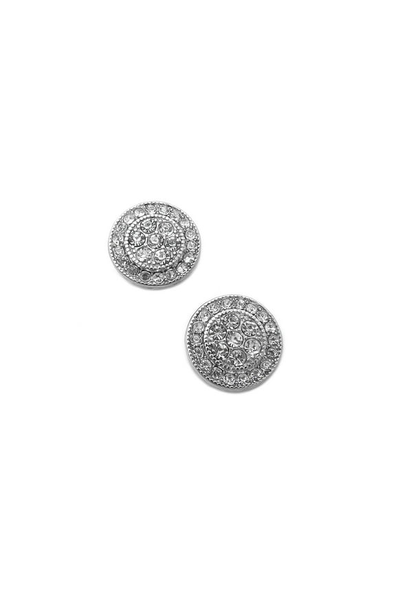 Assorted Shape Stone Stud Magentic Earrings, 1247 Circle, Silver-Tone