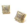 thumbnail image 1 of Assorted Shape Stone Stud Magentic Earrings with Lucite Box Display, 1242 Square, Gold-Tone, 1 of 3