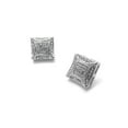 thumbnail image 1 of Assorted Shape Stone Stud Magentic Earrings with Lucite Box Display, 1242 Square, Silver-Tone, 1 of 3