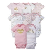 Assorted Short Sleeve Onesies Bodysuits, 8pk (Baby Girls)