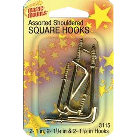Assorted Shouldered Square Hooks 2 packs
