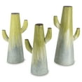 thumbnail image 1 of Assorted-Size Cactus Décor with Green, Tonal Dripping Paint Finish (Set of 3), 1 of 1