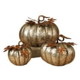 thumbnail image 1 of Assorted Sized Hammered Metal Pumpkins (Set of 3), 1 of 2