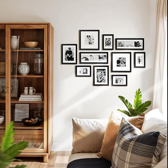 Assorted Sizes Gallery Wall Frame Set, Black Picture Frame Collage for Living Room, Staircase & Home Decor (Small)