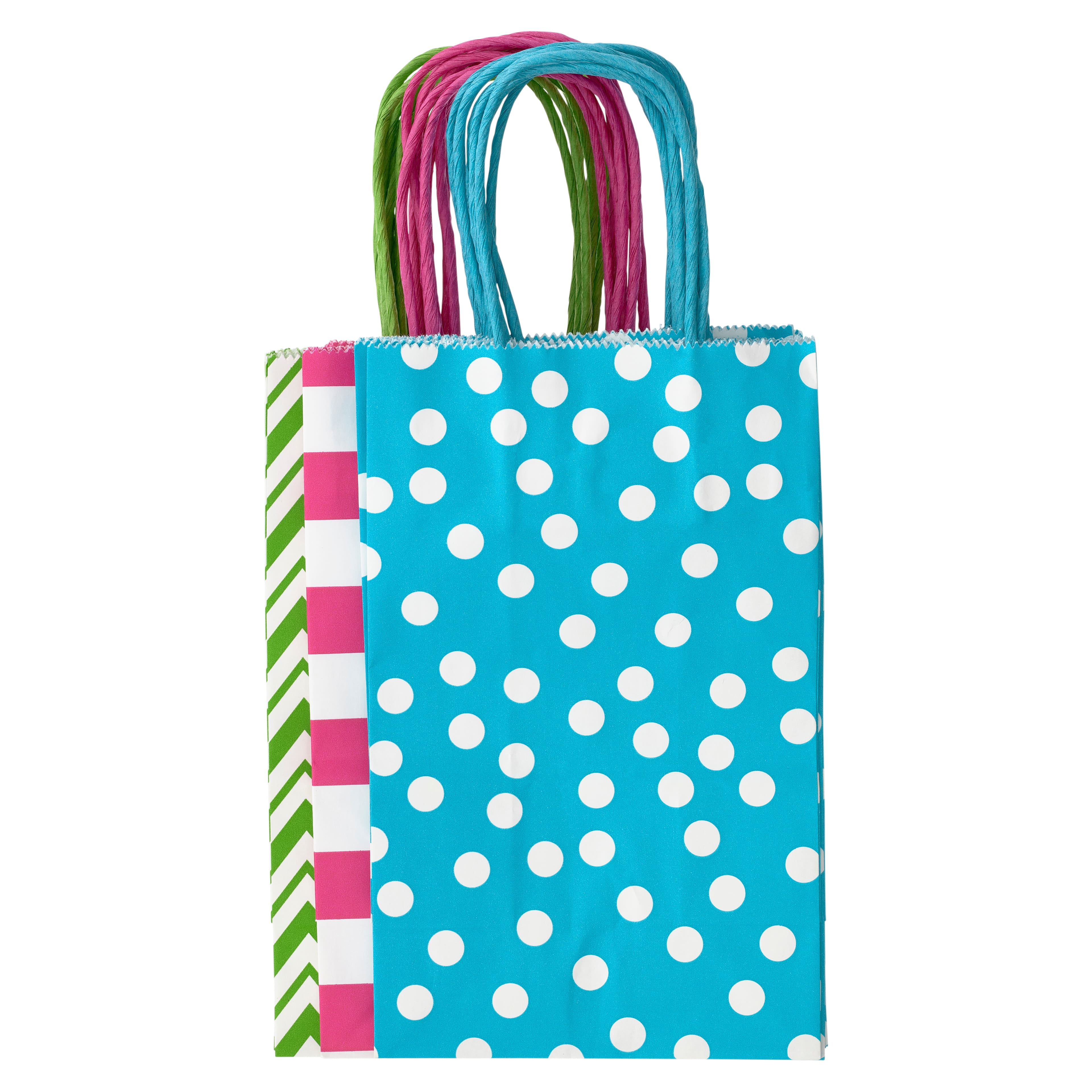 Colorful Polka Dot and Striped Small Gift Bags