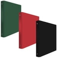 thumbnail image 1 of Assorted Solid Color 3 Ring Binders, 6 PK, Red, Green and Black, 1 of 5