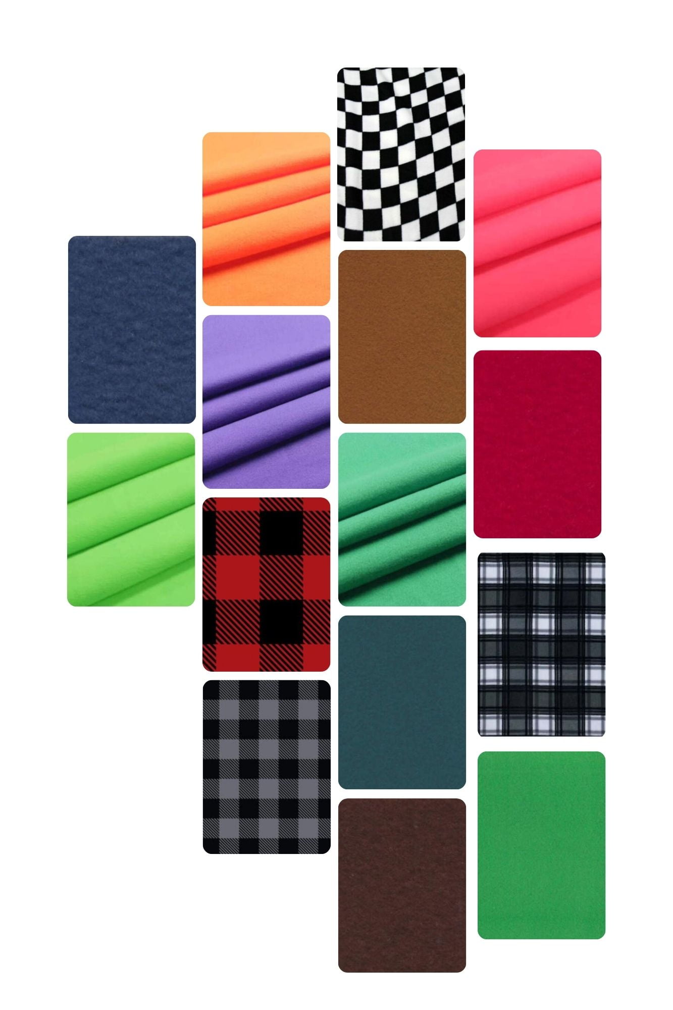 Assorted Solid Fleece Fabric - 1 lb Scrap Bundle