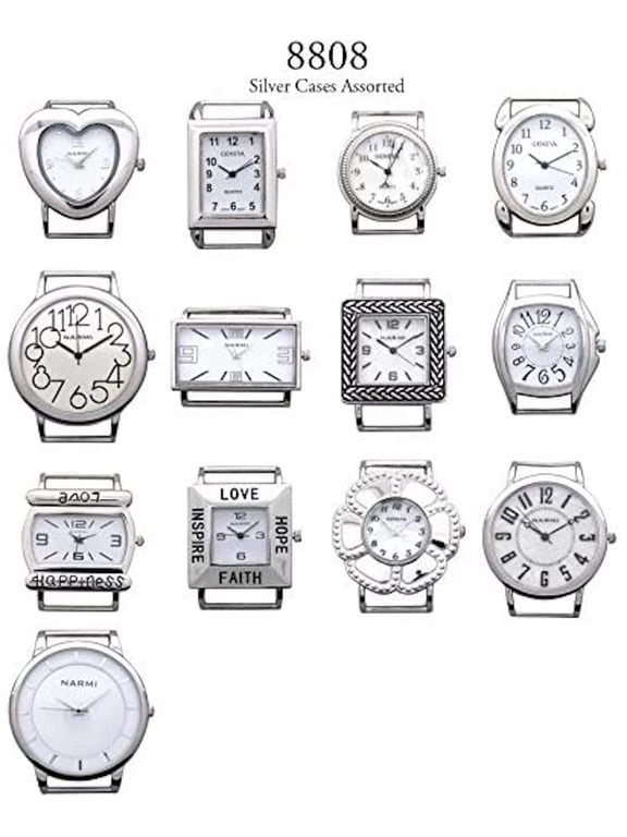 Assorted Solid bar Silver Watch Faces - 5 PCs