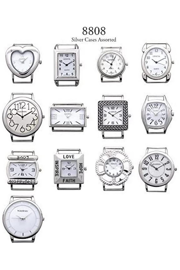 Assorted Solid bar Silver Watch Faces - 5 PCs