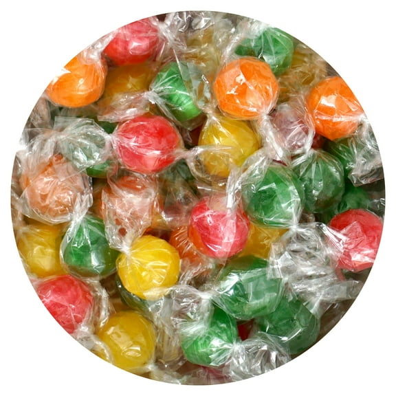 Assorted Sour Candy Balls, 1 Pound Bulk Candy (Approx. 75 pcs.), Individually Wrapped Old Fashioned Hard Candy, Fruit Balls Candy