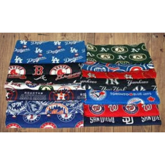 Assorted Sport Teams Baseball Licensed Cotton Fabric - 1 lb Scrap Bundle