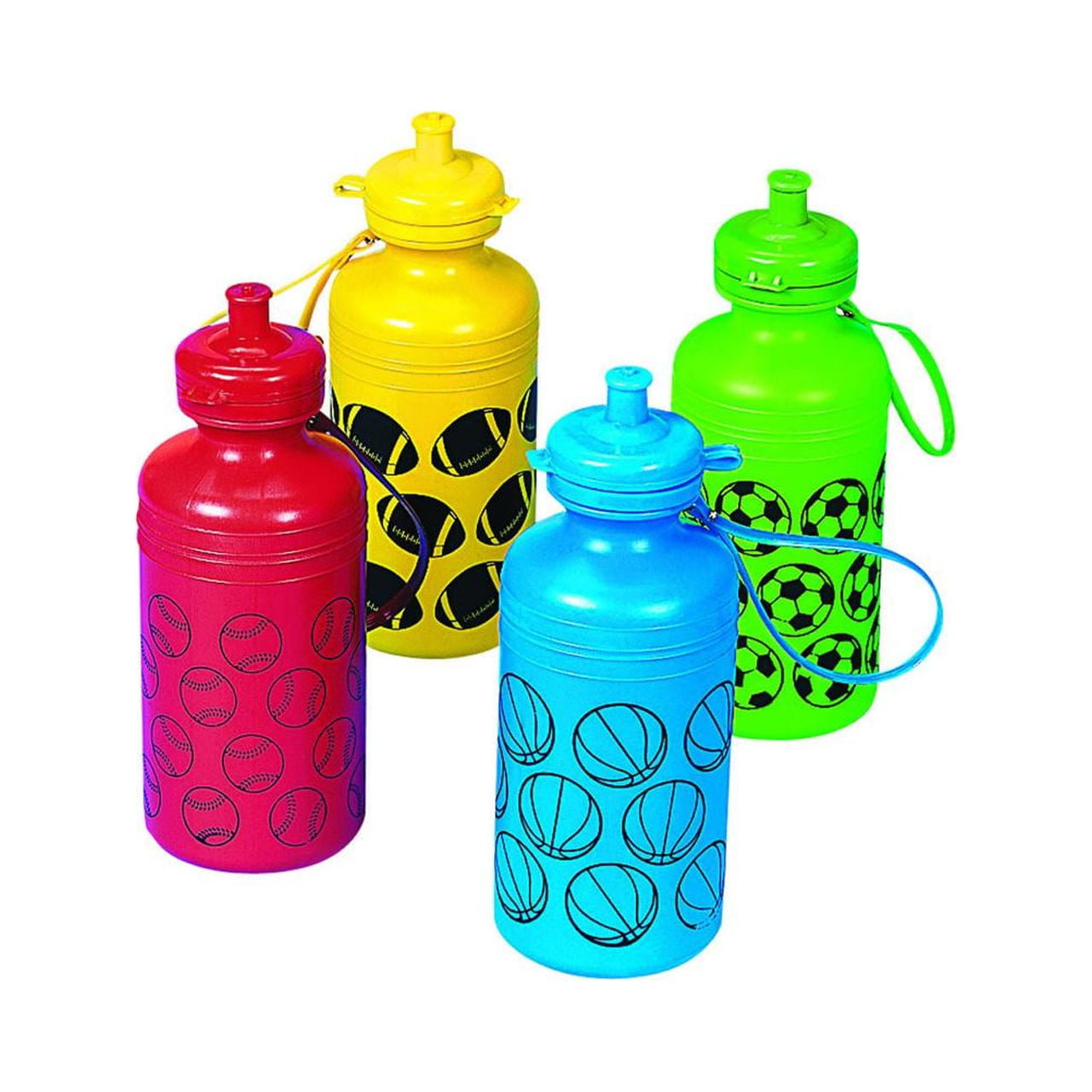 Assorted Sportball Water Bottle Party Supplies 12 Pieces