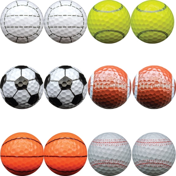 Sports Golf Balls Assorted 12 Pack by GBM GOLF