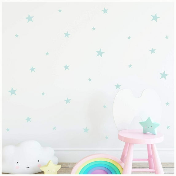 Assorted Stars set of 108 Wall Pattern Decal Vinyl Sticker Star Decals - Size: 1"-3" - Color: Beach House