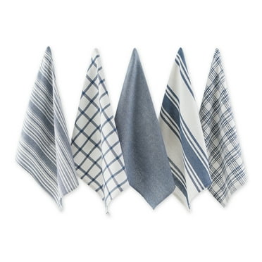 Assorted Stone Blue Woven Dishtowel (Set of 5)