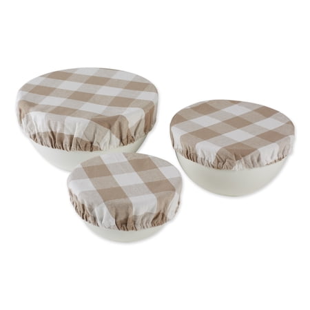 DII Asst Stone Buffalo Check Woven Dish Cover (Set of 3)