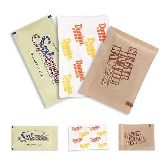 Assorted Sugar & Sweetener Packets Packaged by RiverBlue Good For Traveling,Everyday,Restaurant,Concession Stands And Coffee Shops Variety Pack (250 Pack)