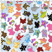 Cotton Assorted Suits Blue Sky Bathing Suits Summer Swimming Beach Loralie Designs Cotton Fabric Print by the Yard 692-443
