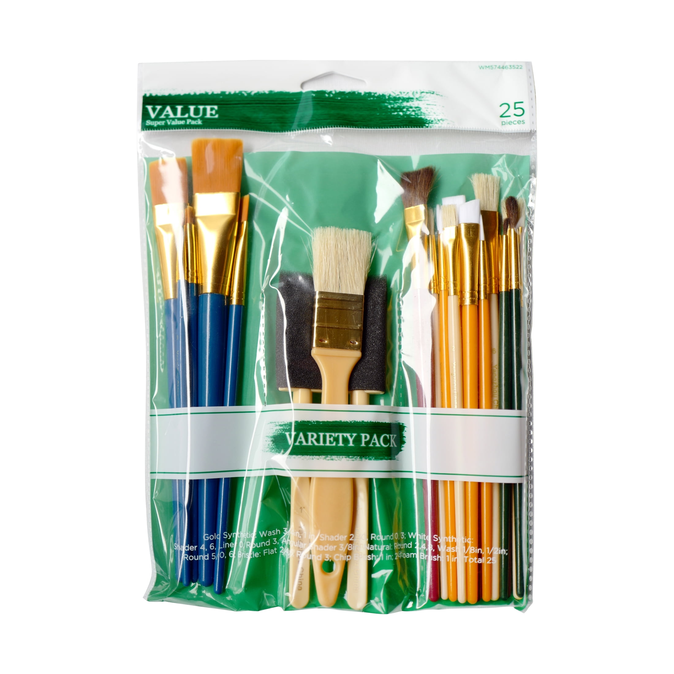 Craft Smart Brush Set, Flat Variety White Taklon, 7 Pieces | Michaels