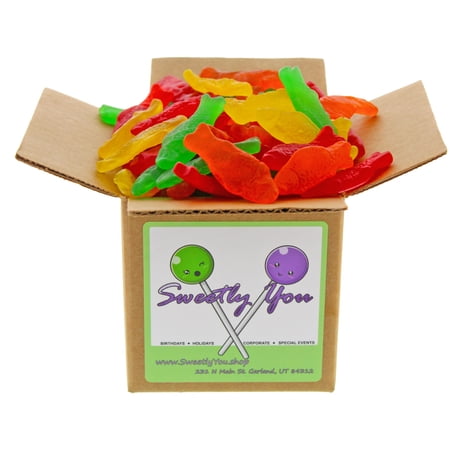 Assorted Swedish Fish 1.75LB - 4 Flavors of Regular Size Fish Shape Candy in 4x4x4 in. Cardboard Box