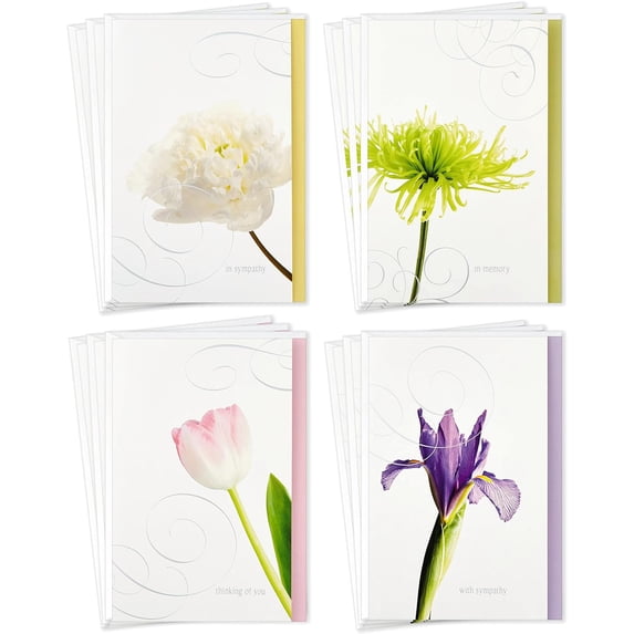 Assorted Sympathy Cards (Flowers, 12 and Envelopes)