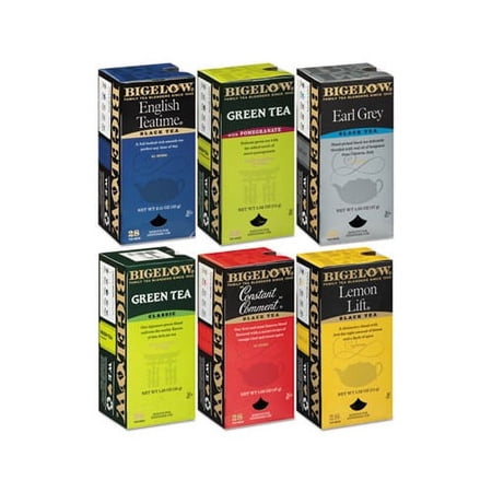 Assorted Tea Packs Six Flavors, 28/Box, 168/Carton