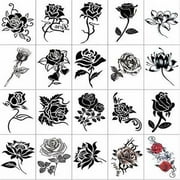 Assorted Temporary Tattoos, Mixed Design Fake Tattoo Stickers, Waterproof Body Art for Skin, Set of 50 Long Lasting Temporary Tattoos for Arms Legs Ankles