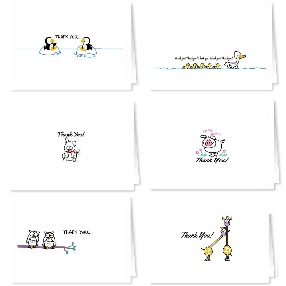 Assorted Thank You Note Cards Blank Assorted Thank You Notes Boxed Set Kids Thank You Cards