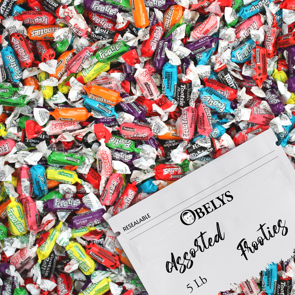 Assorted Tootsie Frooties Chewy Candy Variety Pack | 5 Pound (80 oz) | 10 Flavors Mix - Individually Wrapped Bulk Candy