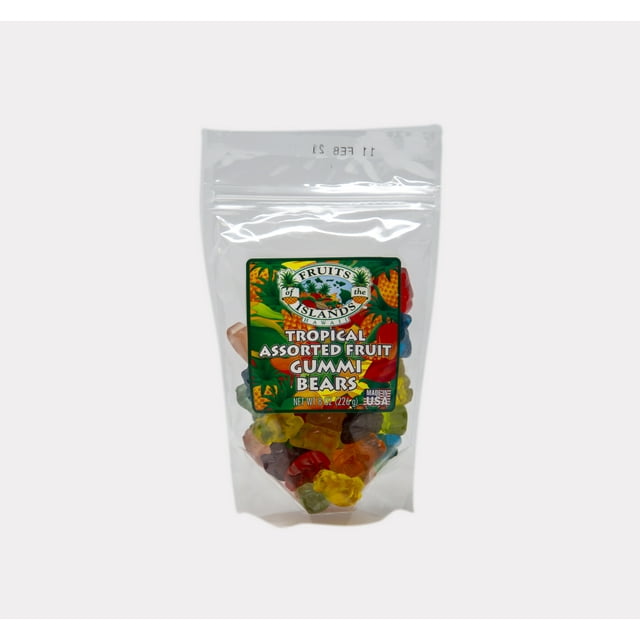 Assorted Tropical Gummi Bears by Fruits of the Islands 8 ounce bag