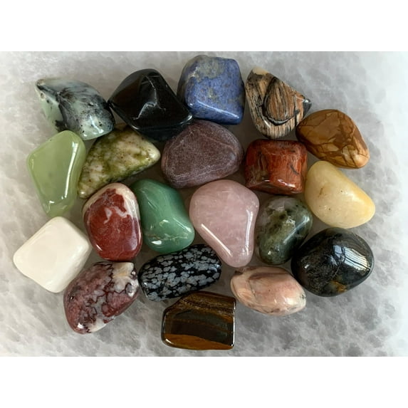 Assorted Tumbled Stones, Polished Natural Assorted Gemstone, Assorted Healing Crystals (Assorted, 0.25 Pound)