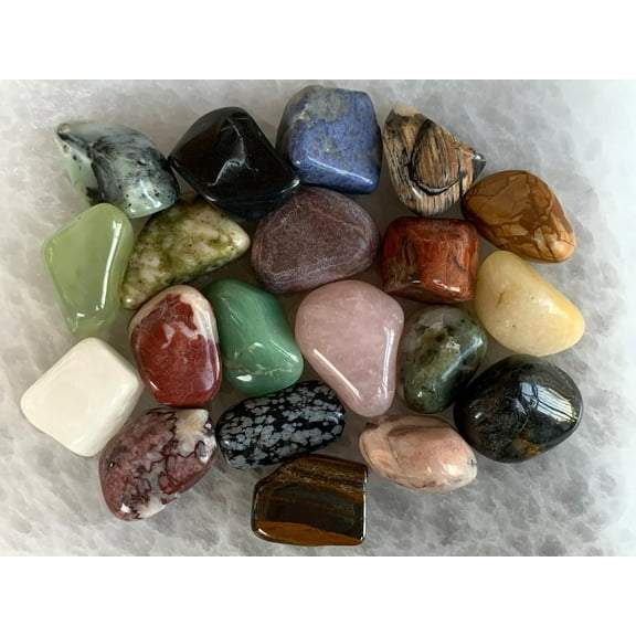 Assorted Tumbled Stones, Polished Natural Assorted Gemstone, Assorted Healing Crystals (Assorted, 1 Pound)